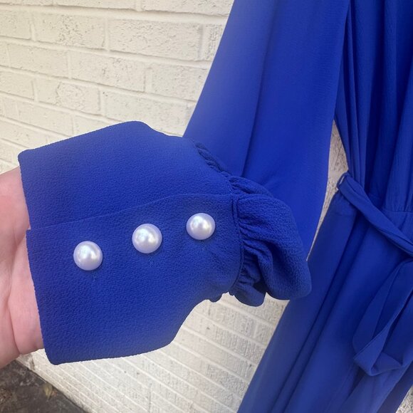 Meghan Los Angeles Royal Blue Long Sleeve Wrap Dress Size XXXL - Picture 2 of 4